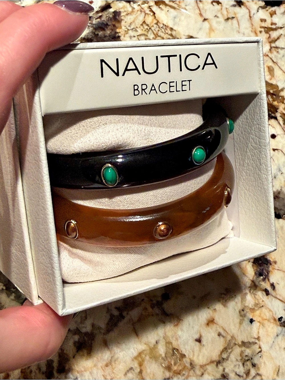 Nautica NWT Black & Brown Bracelet Matching Set